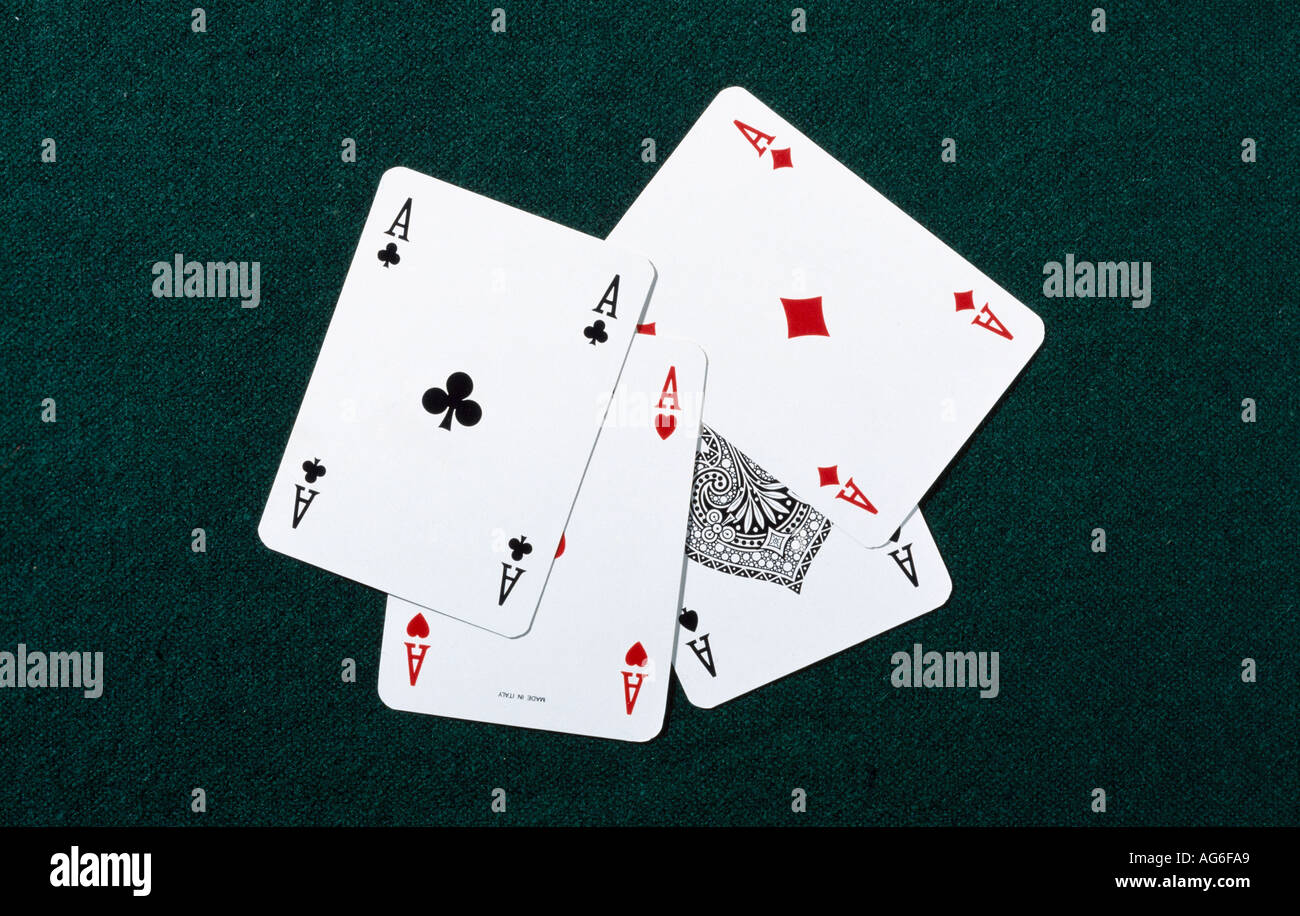 Playing cards aces Stock Photo