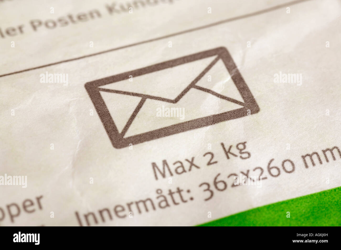 Mail symbol about the weight of an envelope Stock Photo Alamy
