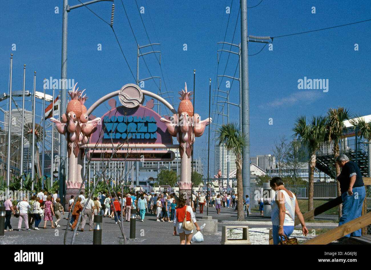 Entrance to Louisiana Expo New Orleans 1984 Stock Photo