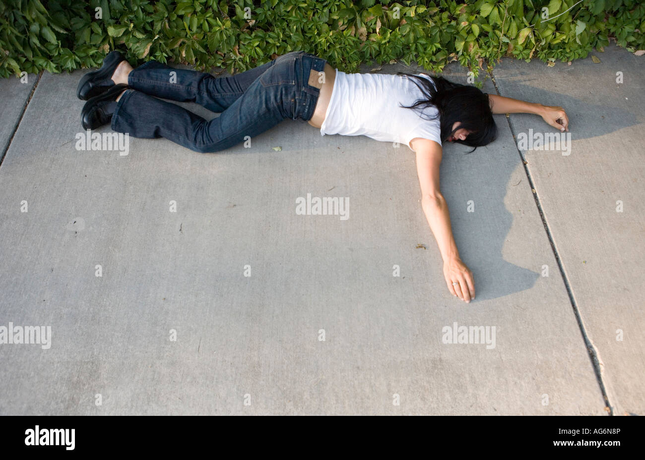 woman laying down on