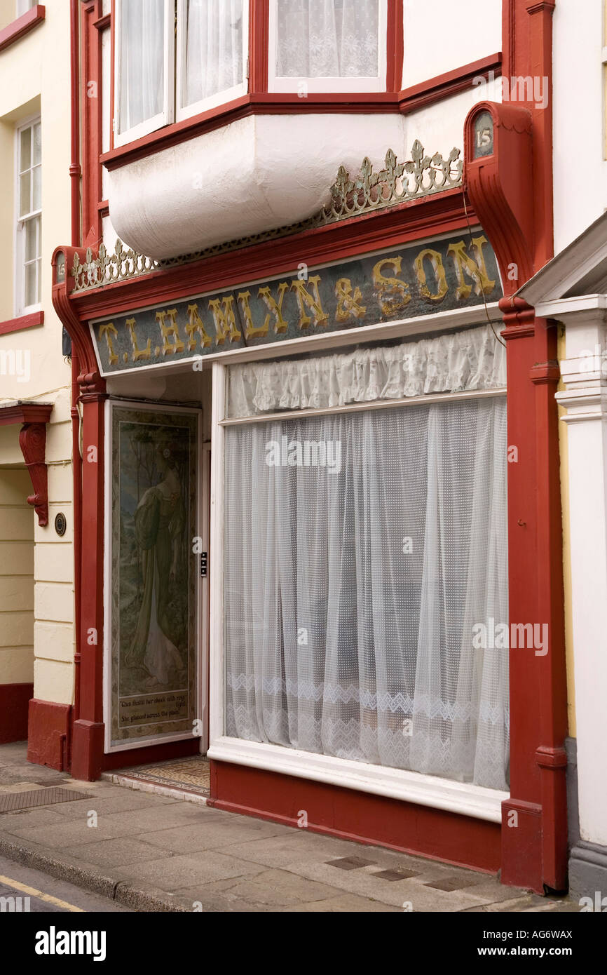 UK Devon Bideford old town Buttgarden Street Hamlyns Edwardian shop front Stock Photo
