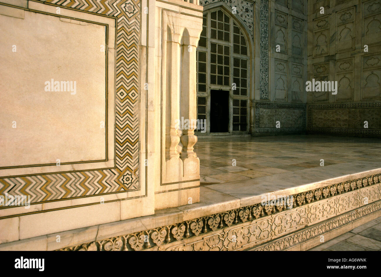 India Uttar Pradesh Agra Taj Mahal Detail Of Inlaid Pietra