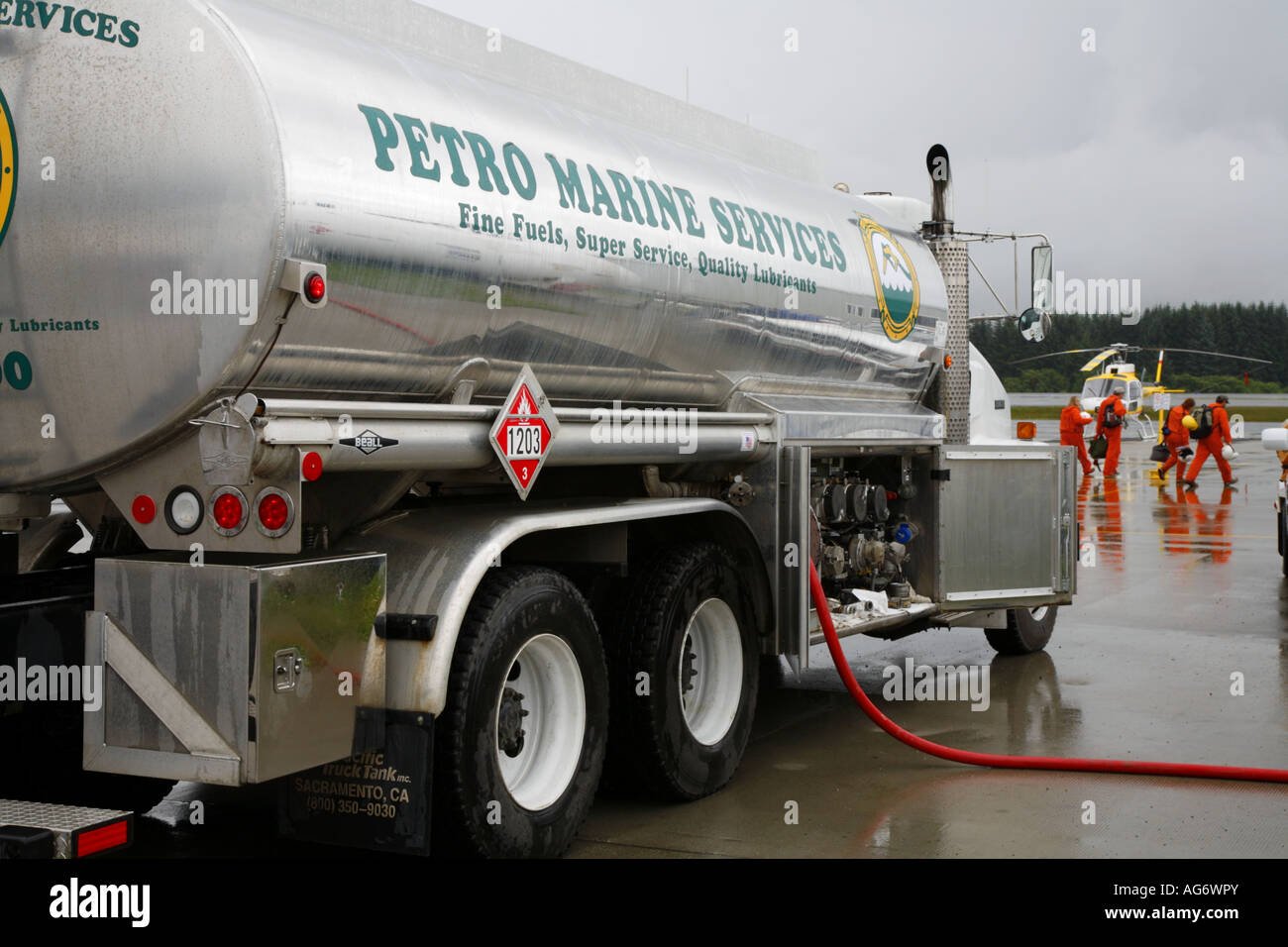 Petro Marine Services truck delivering fuel at the airport Juneau