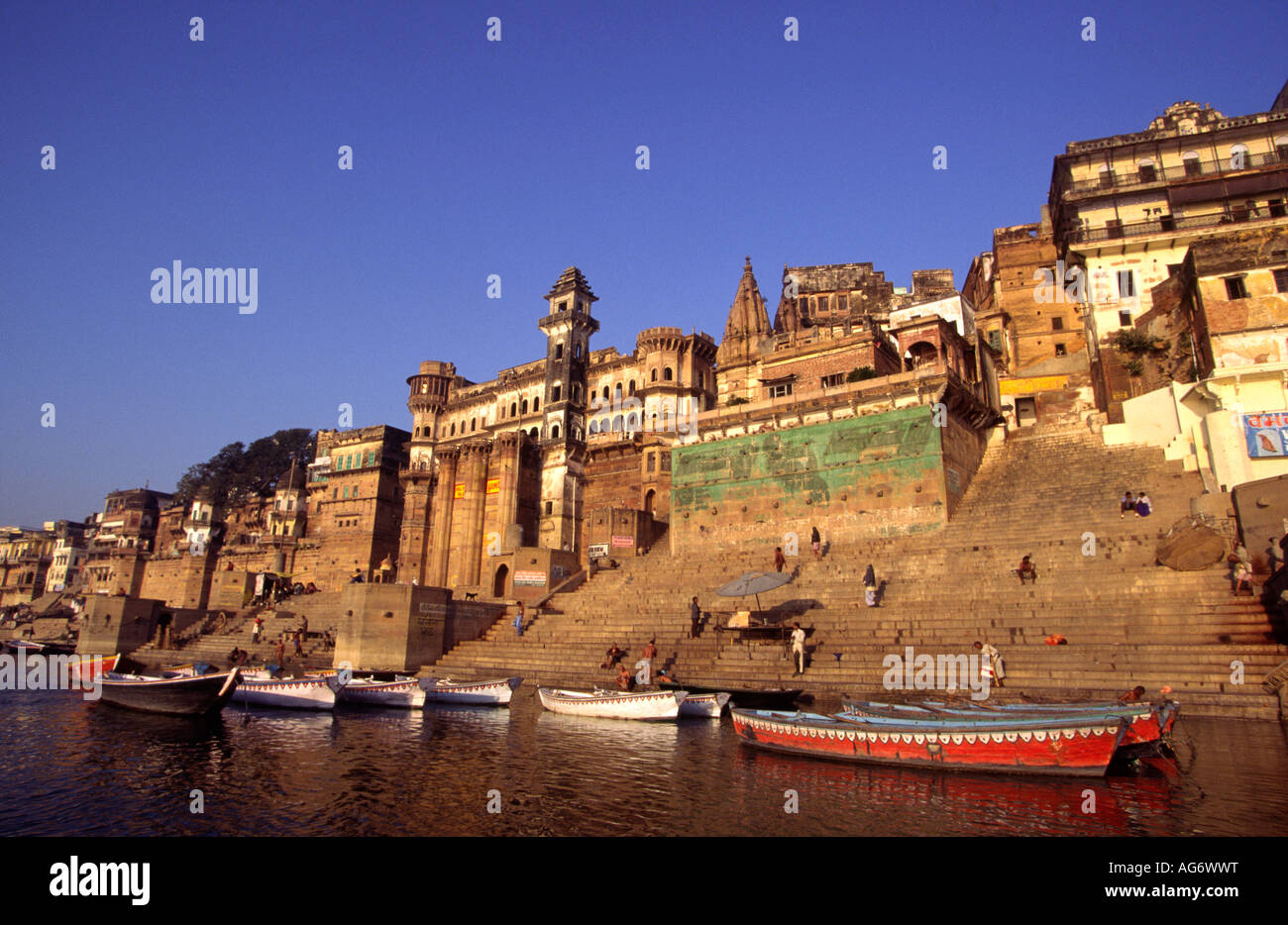 India Uttar Pradesh Varanasi Brijrama Palace early morning Stock Photo