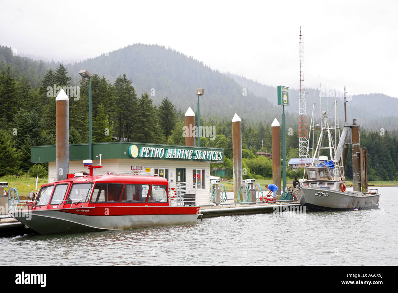 The Petro Marine Services fuel dock Juneau Alaska Stock Photo Alamy