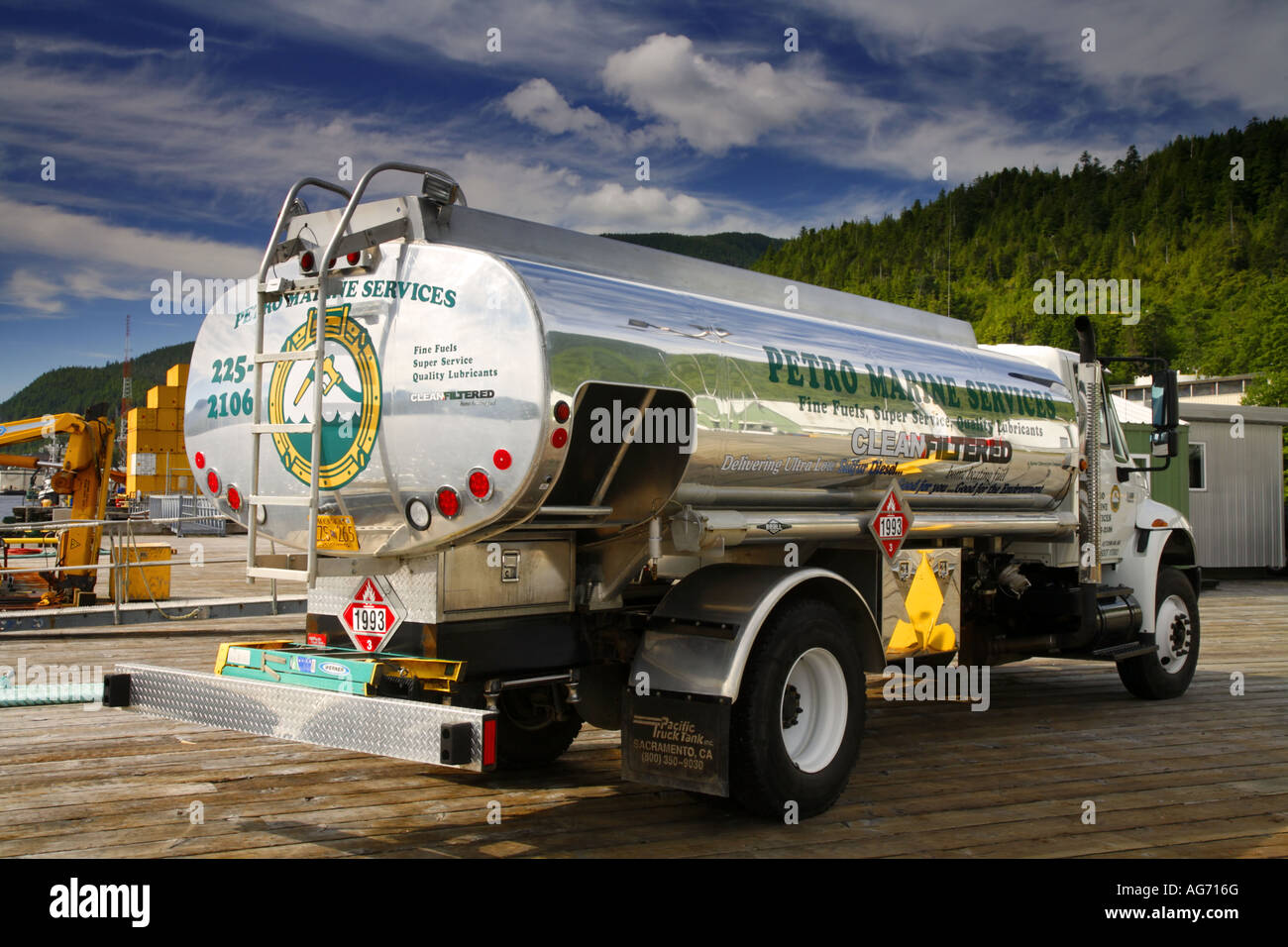 A Petro Marina Services fuel truck Ketchikan Alaska Stock Photo Alamy