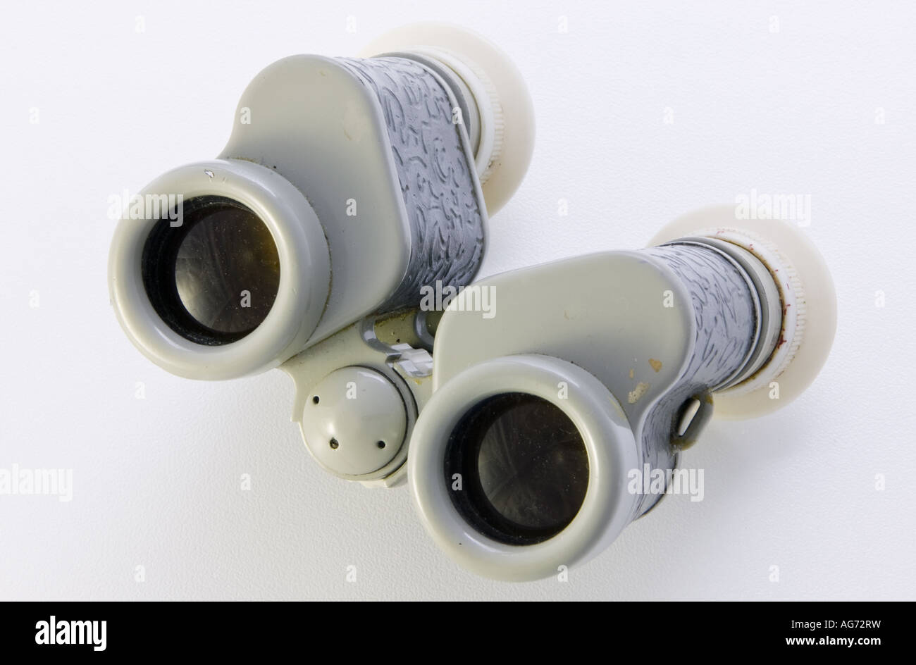 Old opera glasses on a white background Stock Photo Alamy
