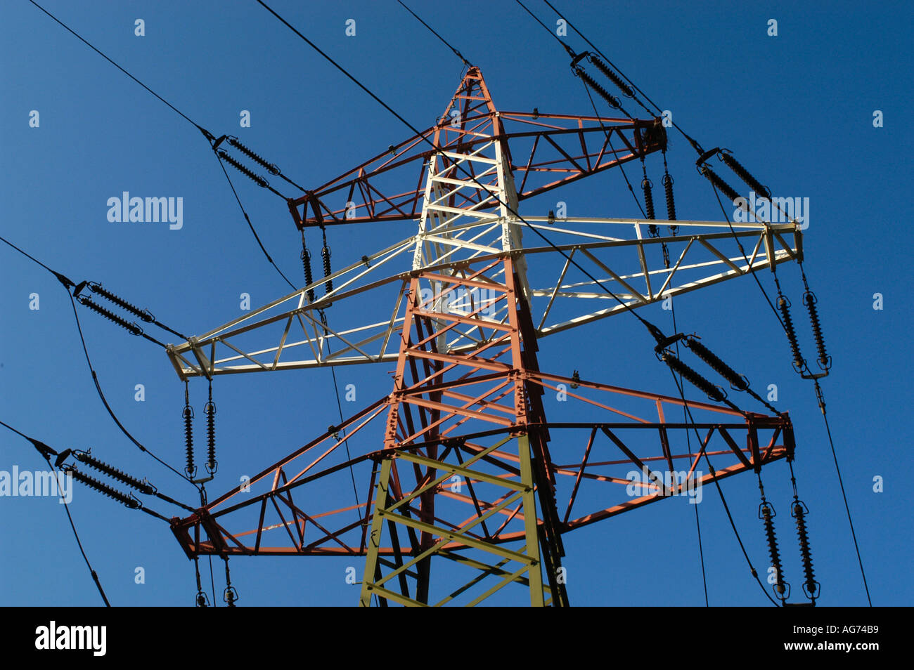 high voltage mast Stock Photo