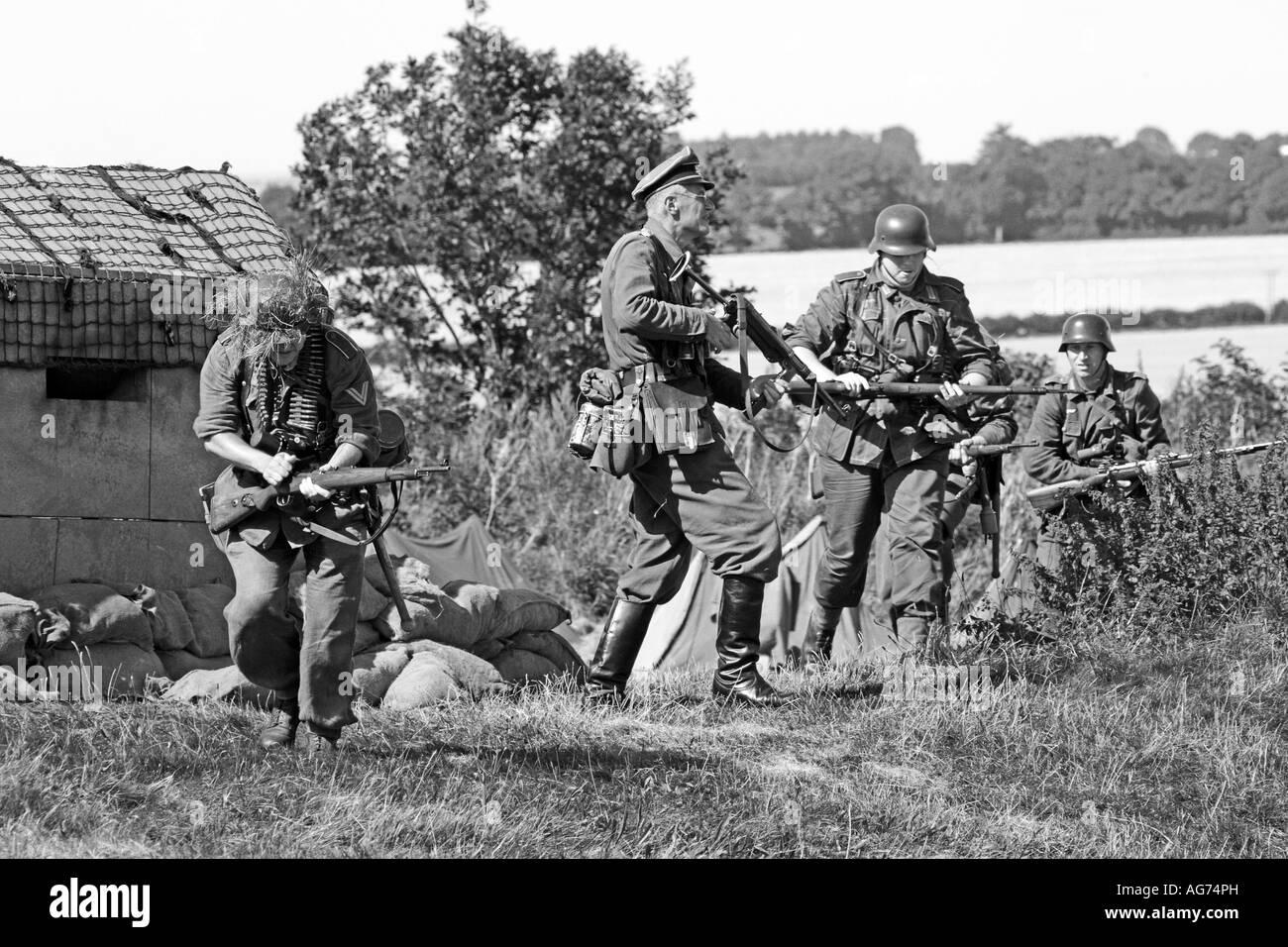 German infantry in combat in Normandy France 1944 Stock Photo