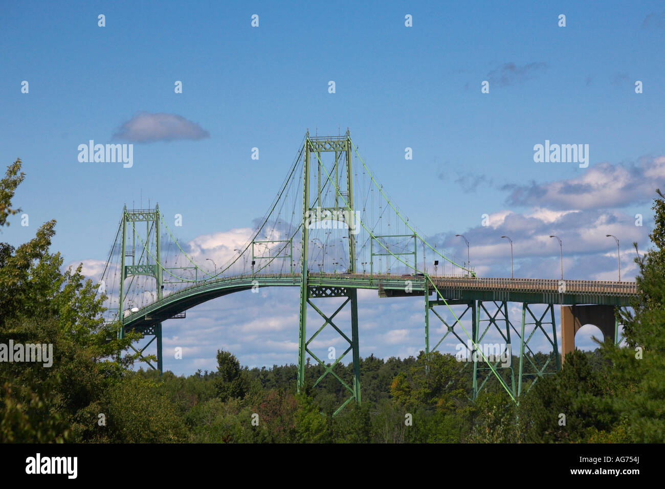 Thousand Islands Bridge over the St Lawrence River in the St Lawrence Seaway Thousand Islands Region of New York State Stock Photo