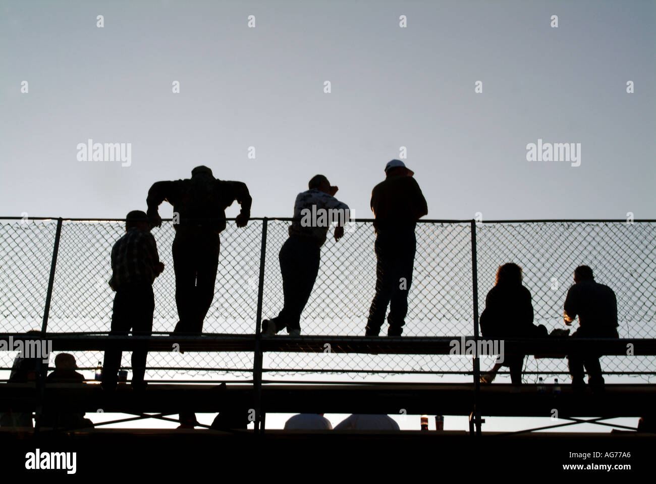 specatators in grandstand view grandstand spectate viewing sport sporting event crowd fan motorsport spectator Stock Photo
