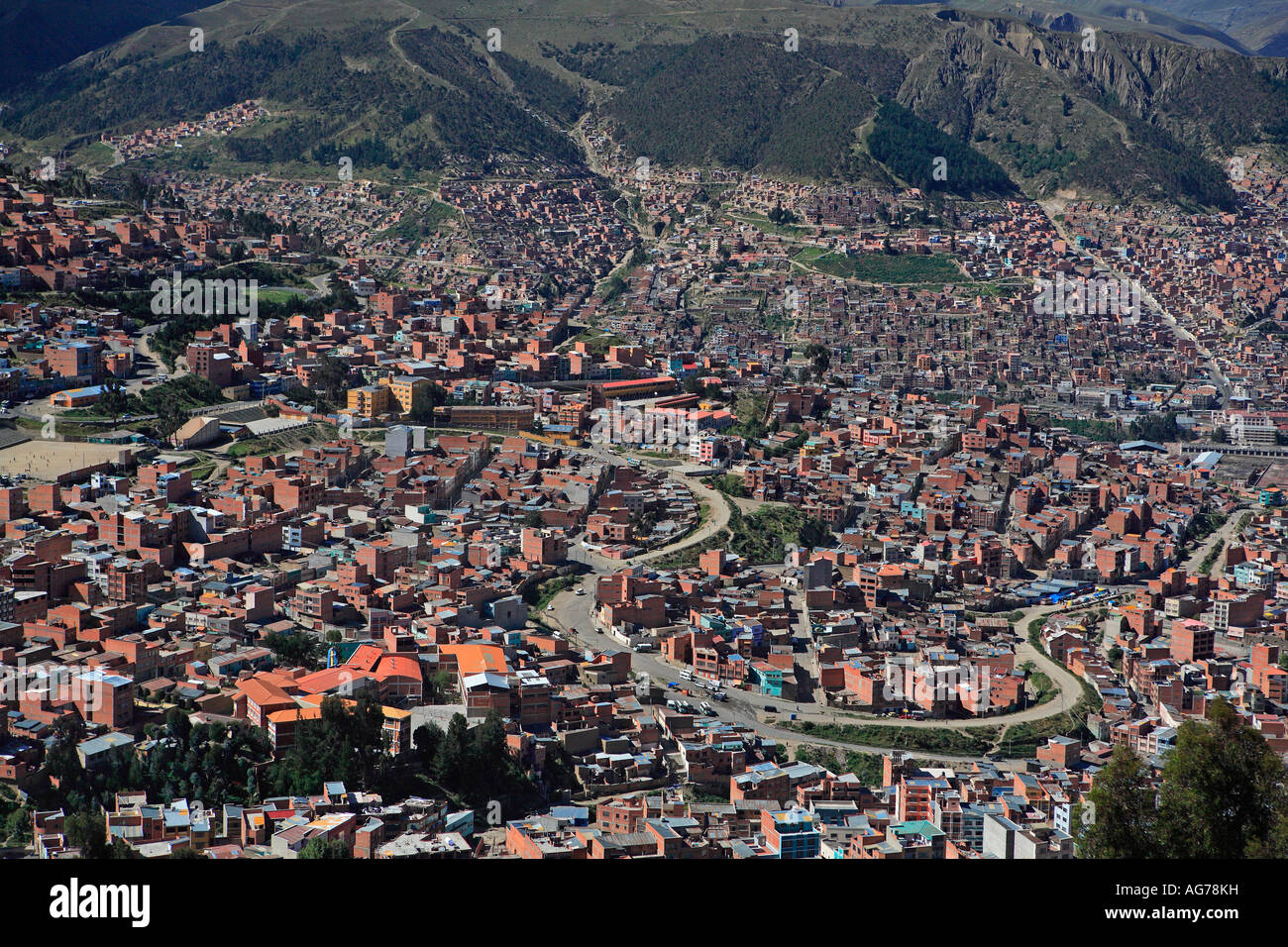 The suburbs of La Paz Bolivia Stock Photo - Alamy