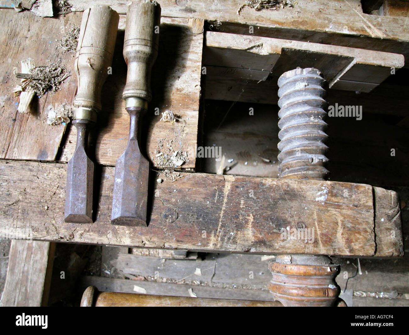 old screw clamp with crow bar Stock Photo