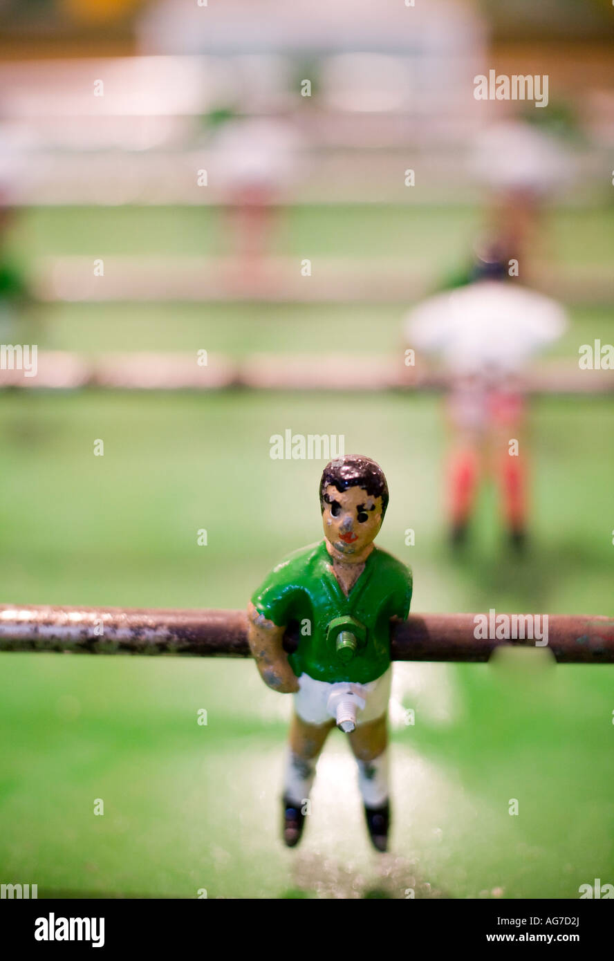Figures of an old table football Spain Stock Photo Alamy