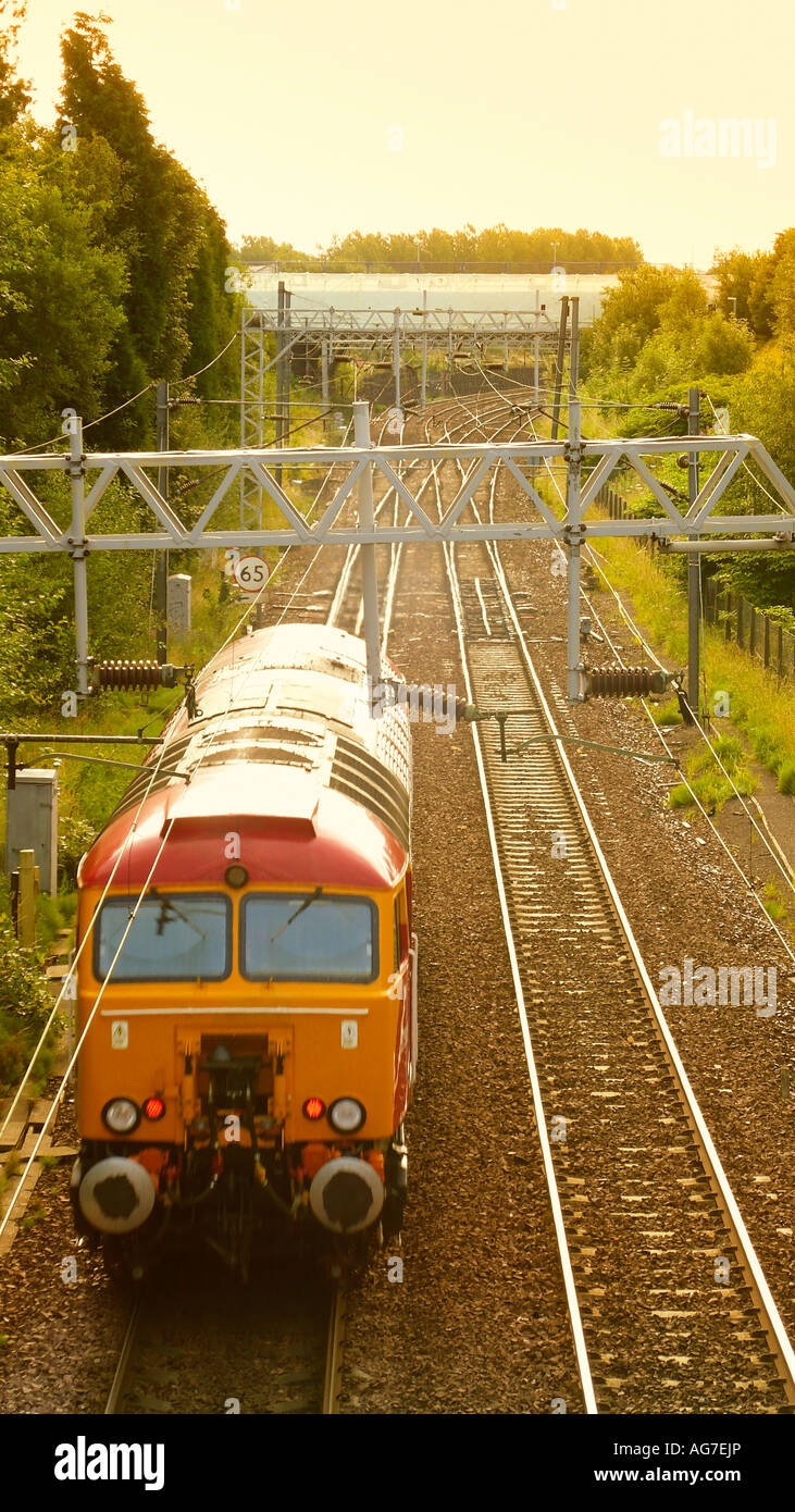 Early morning commuting train, Glasgow Scotland, UK. Stock Photo