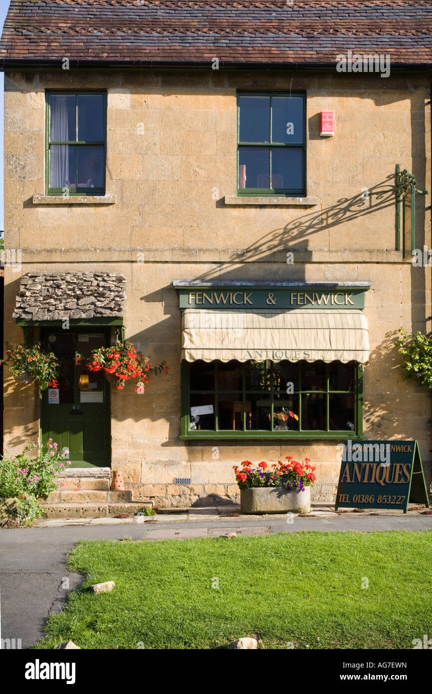 An antiques shop in the High Street in the Cotswold village of Broadway