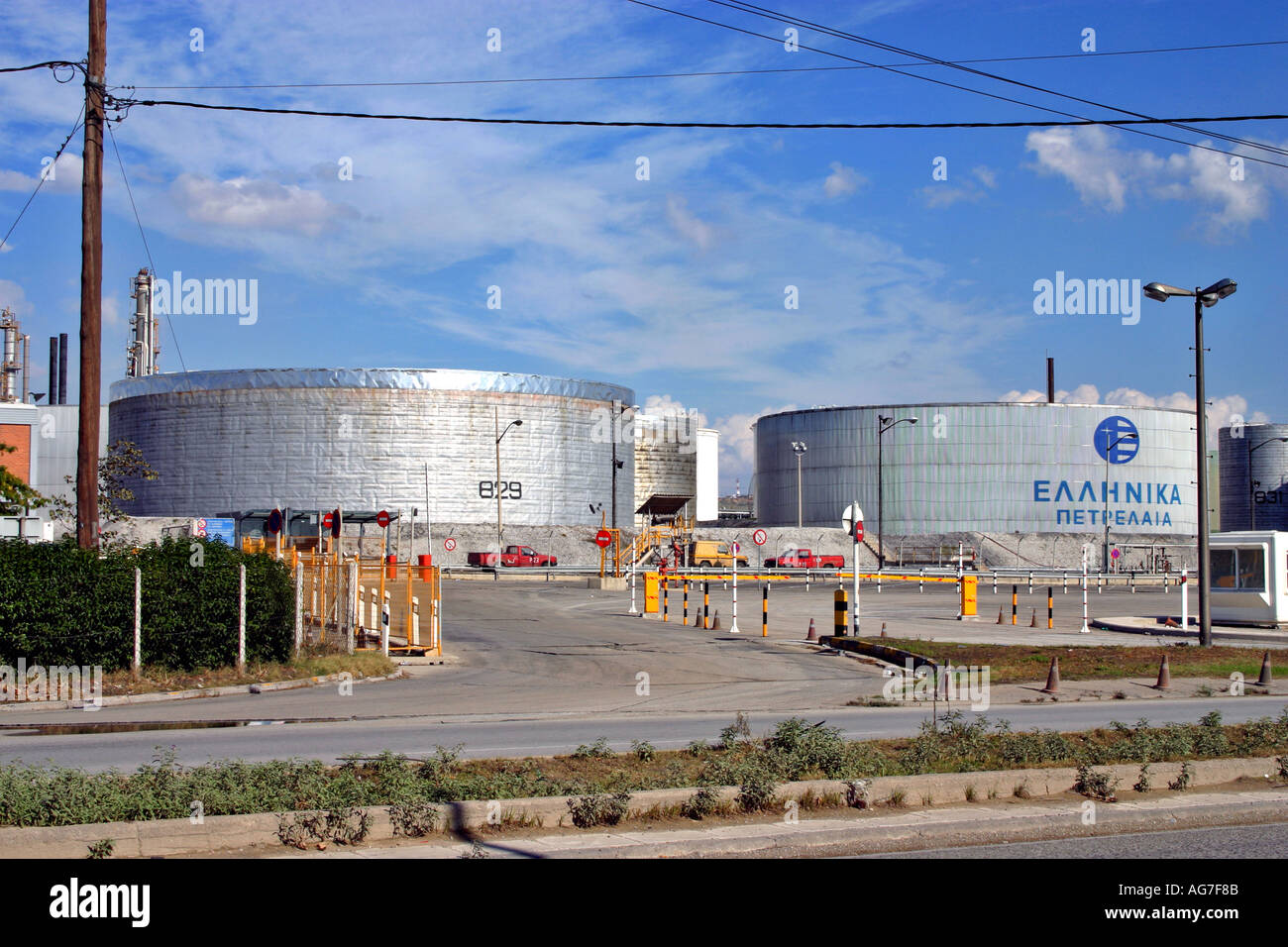 Hellenic Petroleum Oil refining industrial installation tanks Ionia