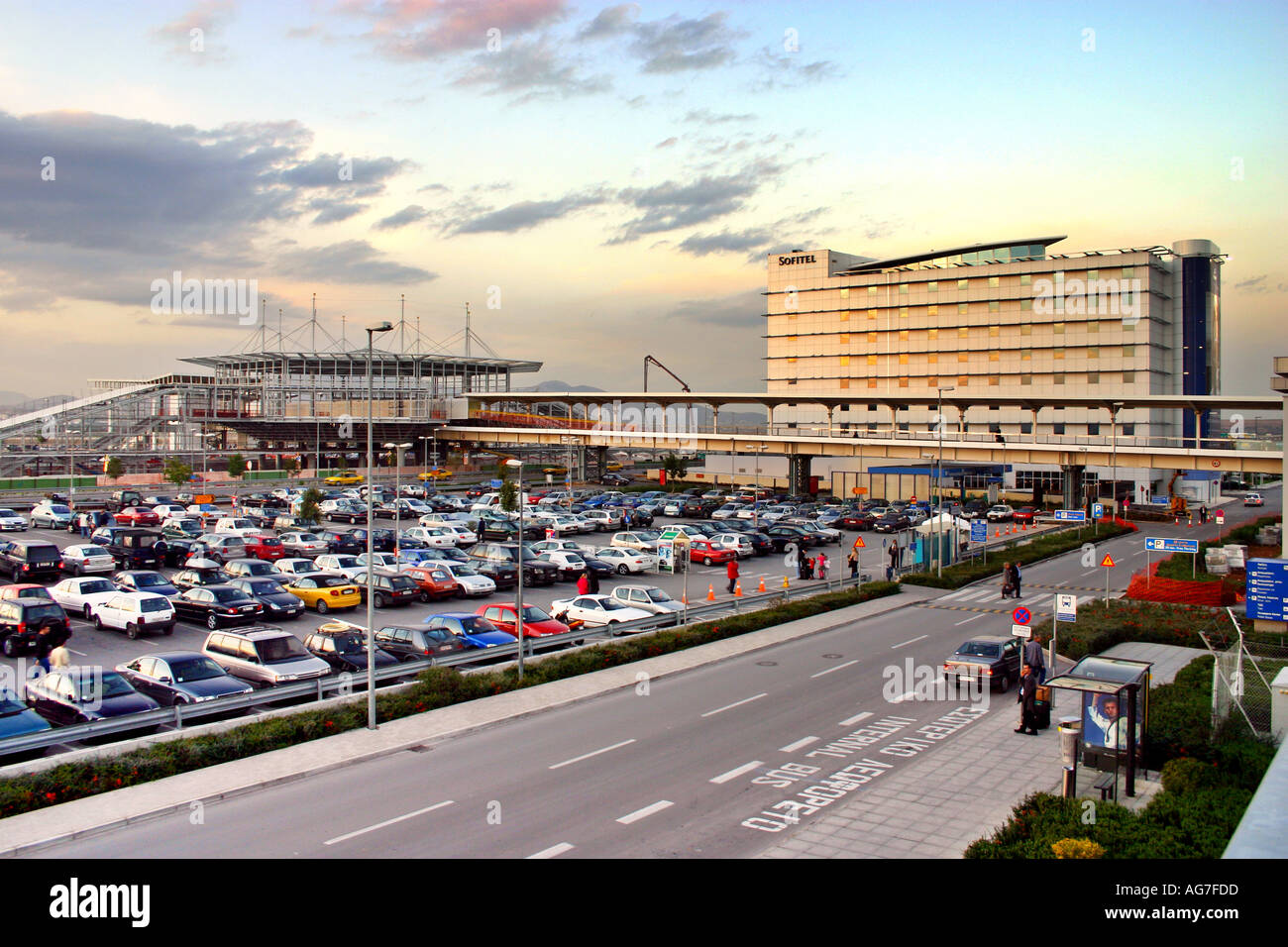 Eleftherios Venizelos Public Airport Sofitel Hotel Resort parking space Athens Greece Stock