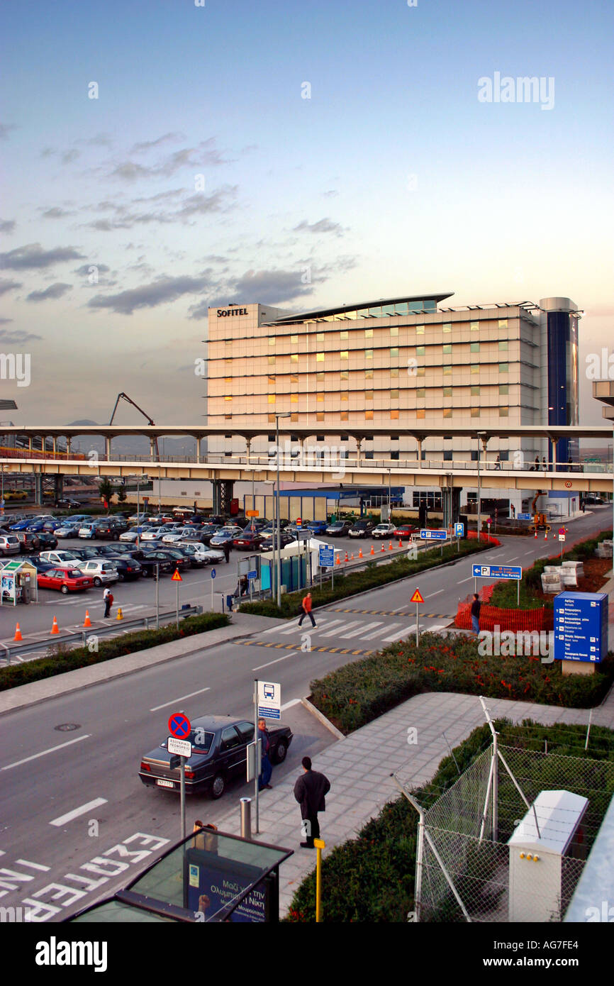 Eleftherios Venizelos Public Airport Sofitel Hotel Resort parking space Athens Greece Stock