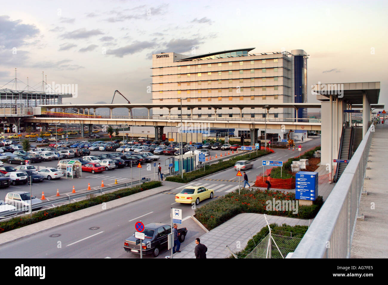 Eleftherios Venizelos Public Airport Sofitel Hotel Resort parking space Athens Greece Stock