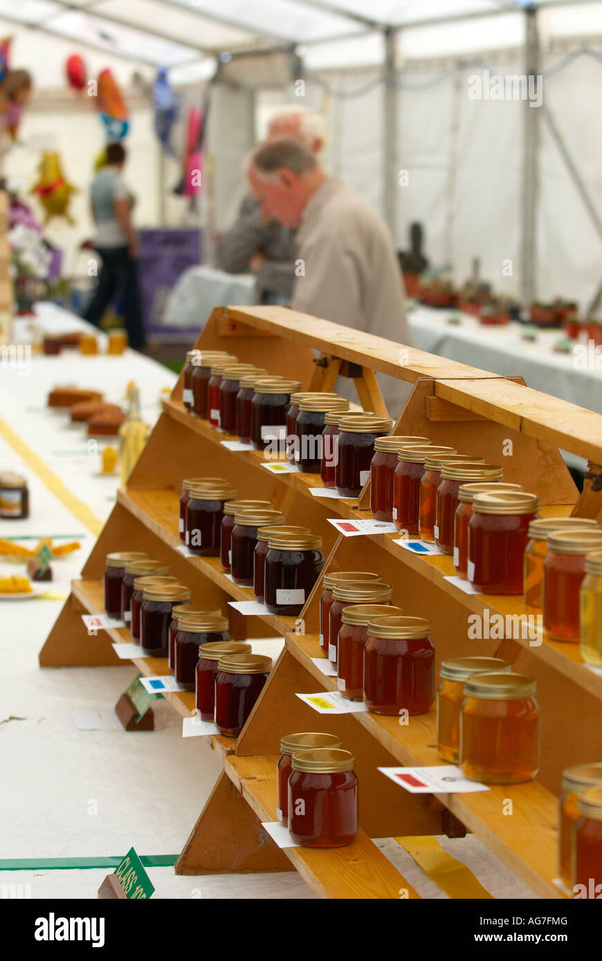 Jars Honey On Display Honey High Resolution Stock Photography and