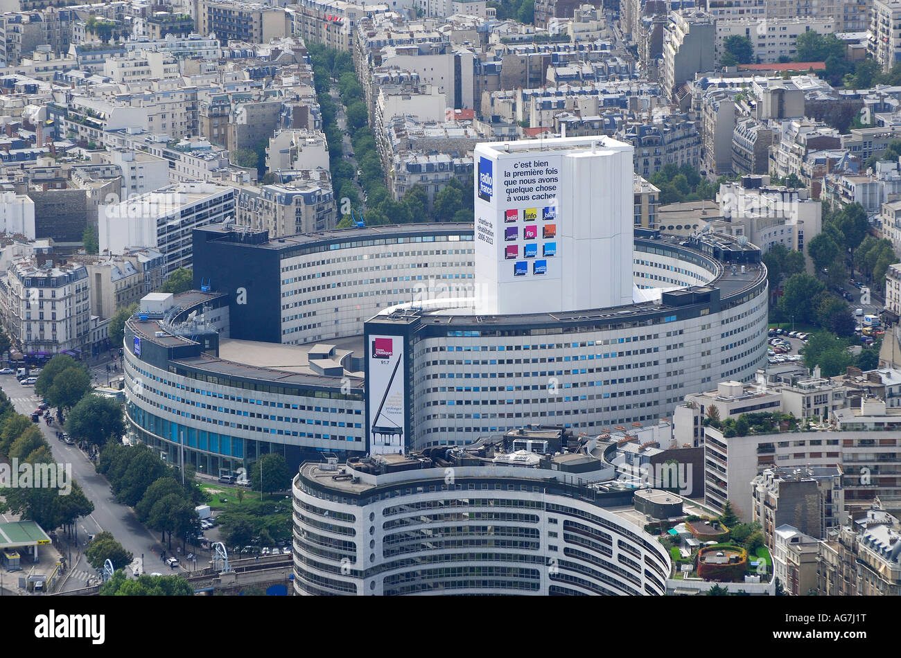 aerial view of french radio station, paris, france Stock Photo - Alamy