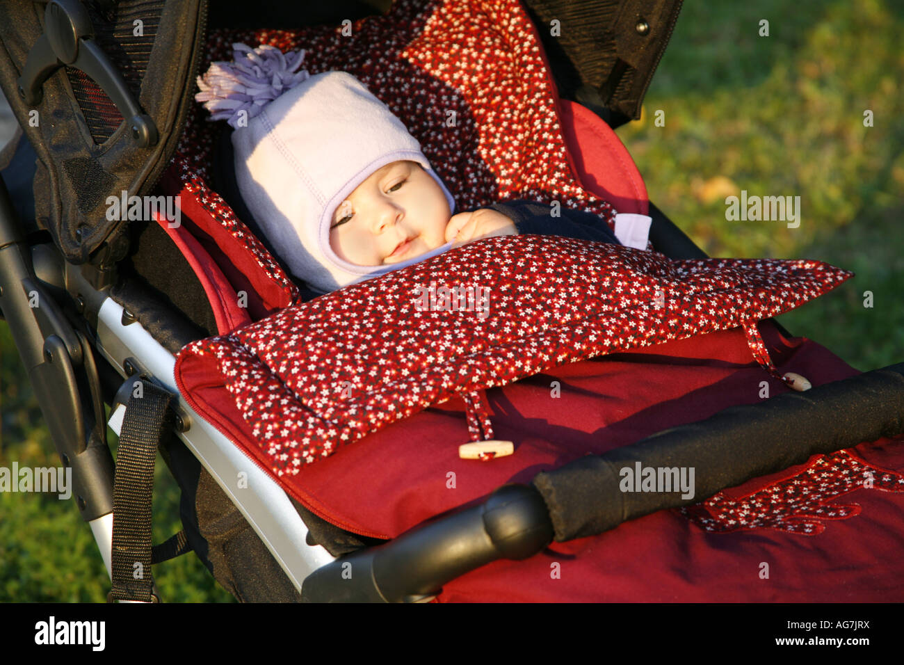 Baby in baby coach Stock Photo Alamy