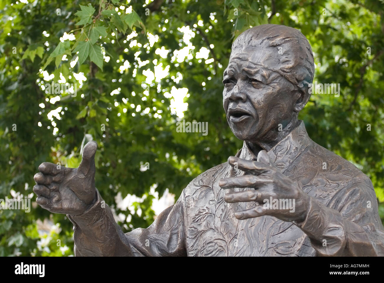 Nelson Mandela statue, Parliament square, London Stock Photo Alamy