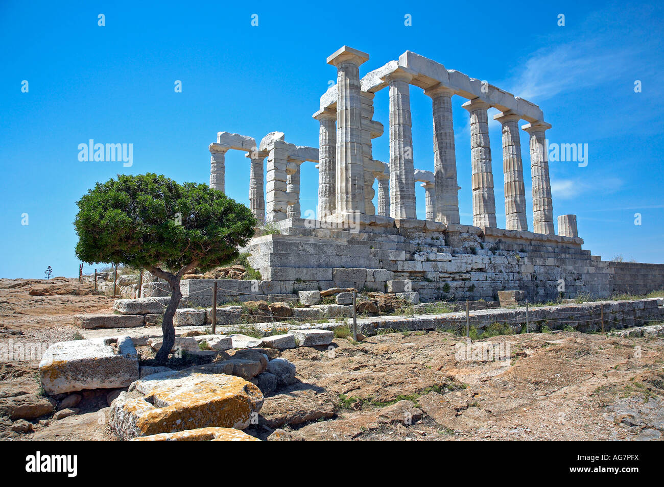 Cape Sounion, Greece, the Temple of Poseidon Stock Photo - Alamy