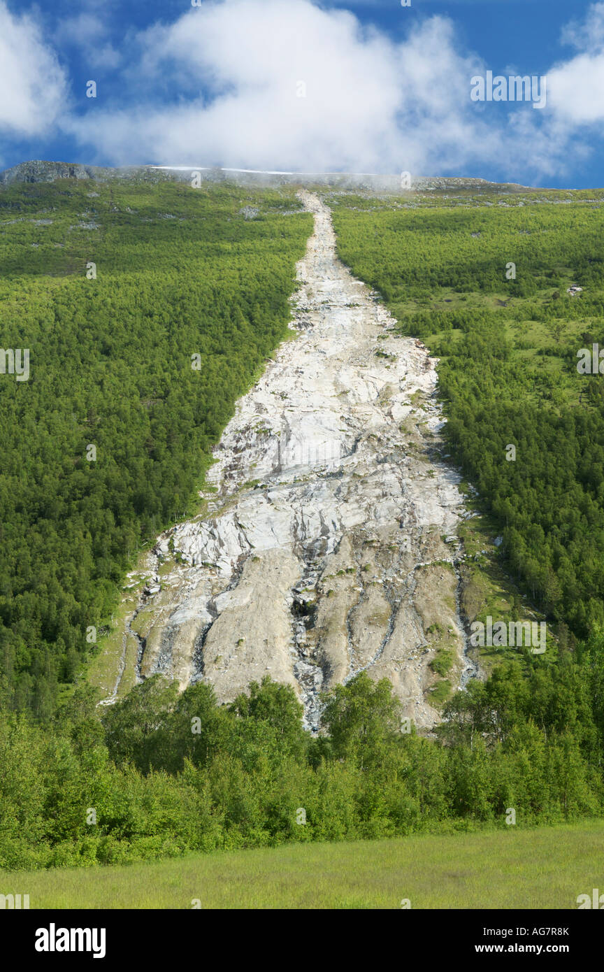 Landslide in Virumdalen Sunndal More og Romsdal Norway Stock Photo