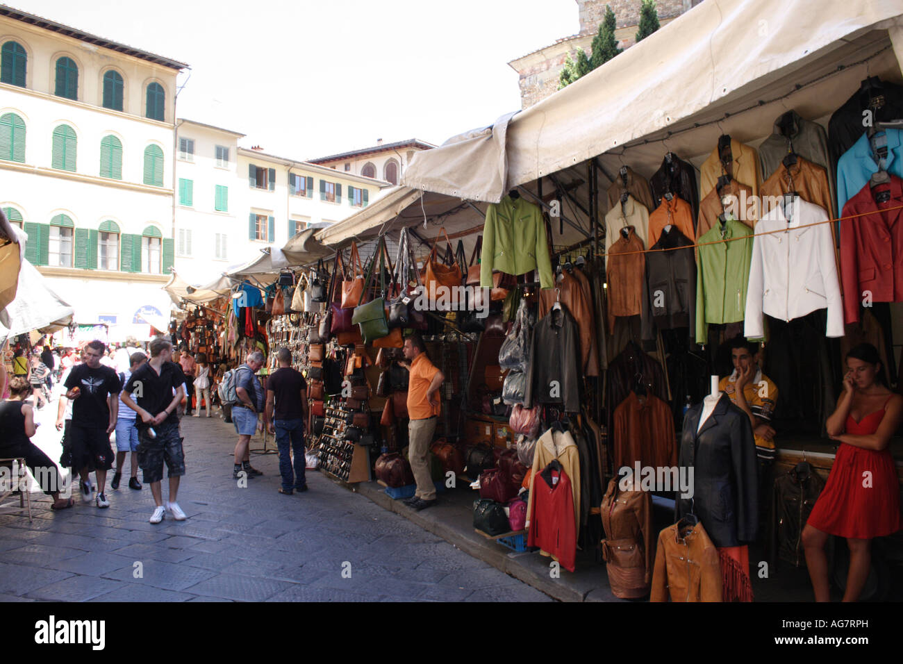 San Lorenzo street market Florence Stock Photo