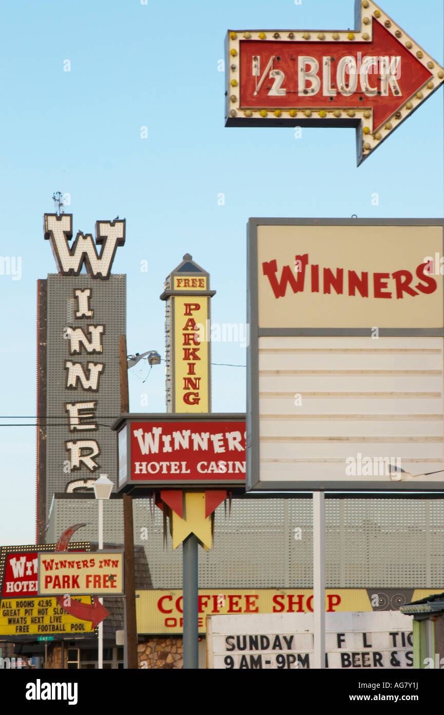 Casino signs Winnemucca Nevada USA Stock Photo Alamy
