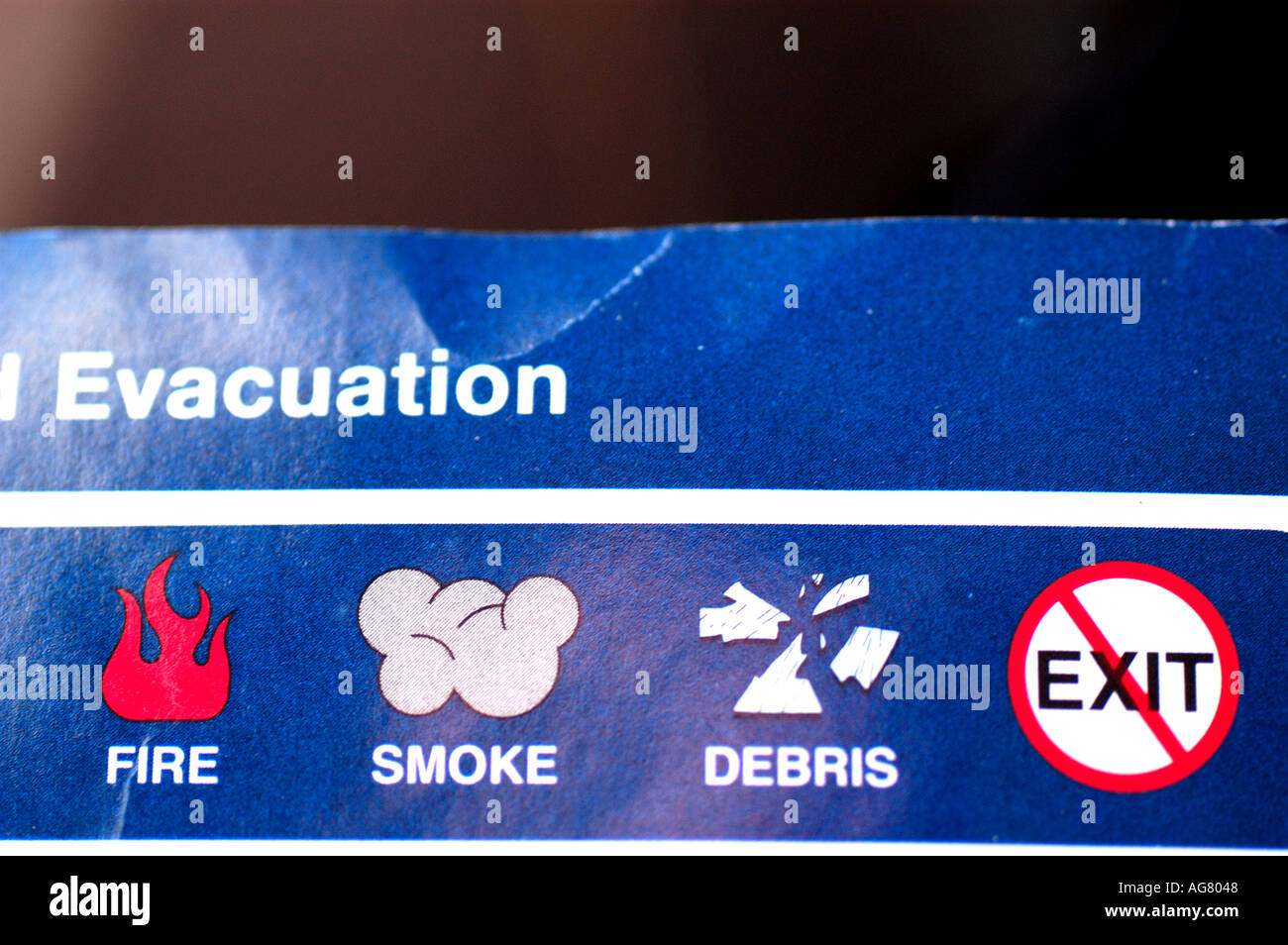 emergency-safety-instructions-on-an-aeroplane-stock-photo-alamy