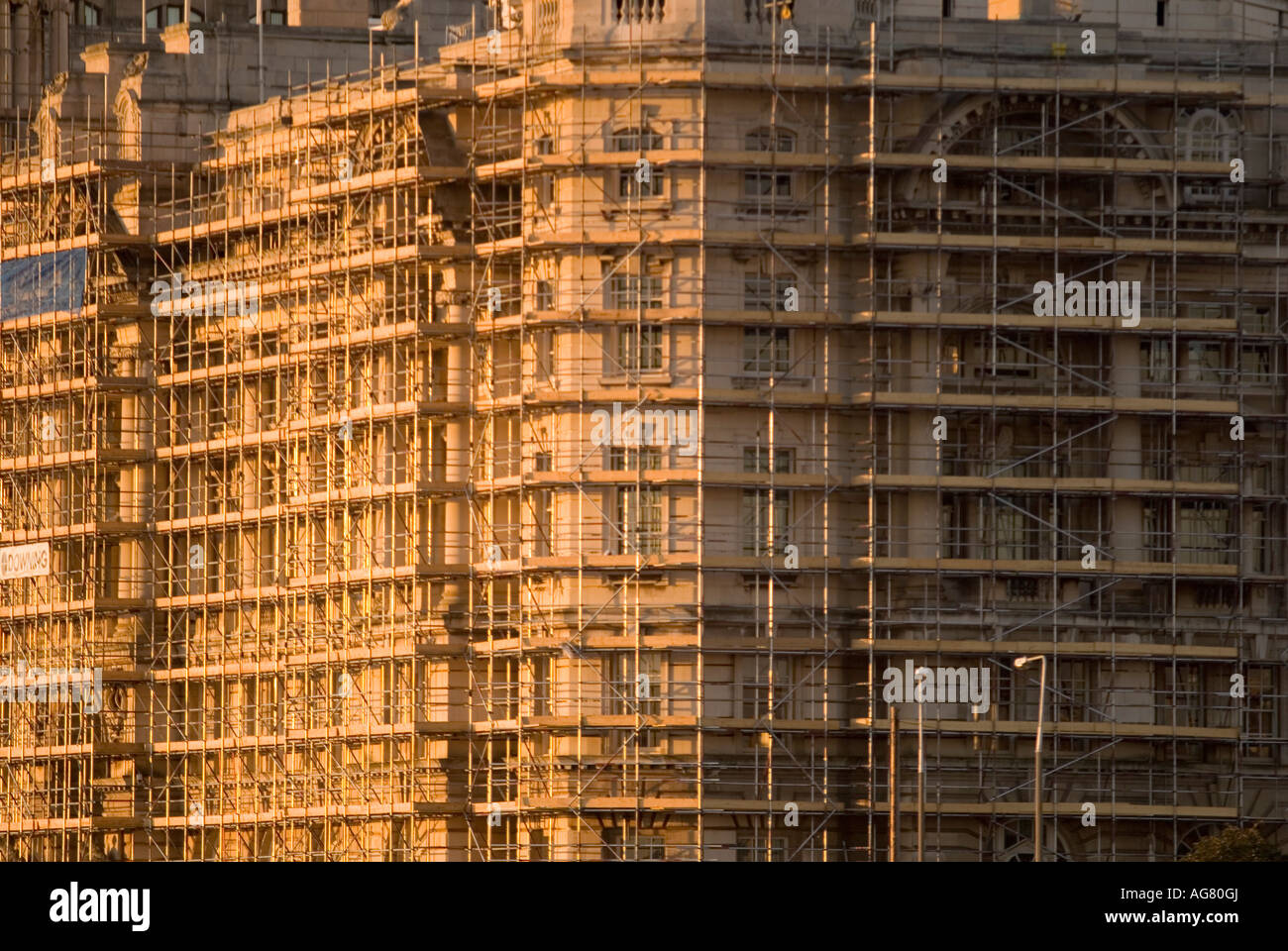 Scaffold surrounding the 'Port of Liverpool' building, Liverpool