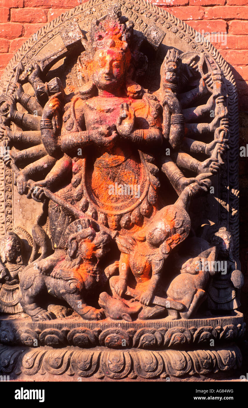 Shiva shrine, Bhaktapur, Nepal Stock Photo