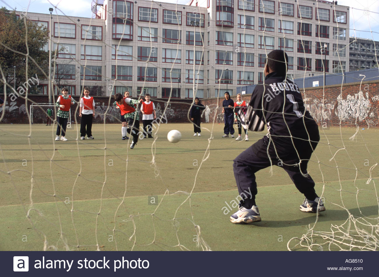 Goalkeeper Faces A Penalty At A Primary Schools Five A Side