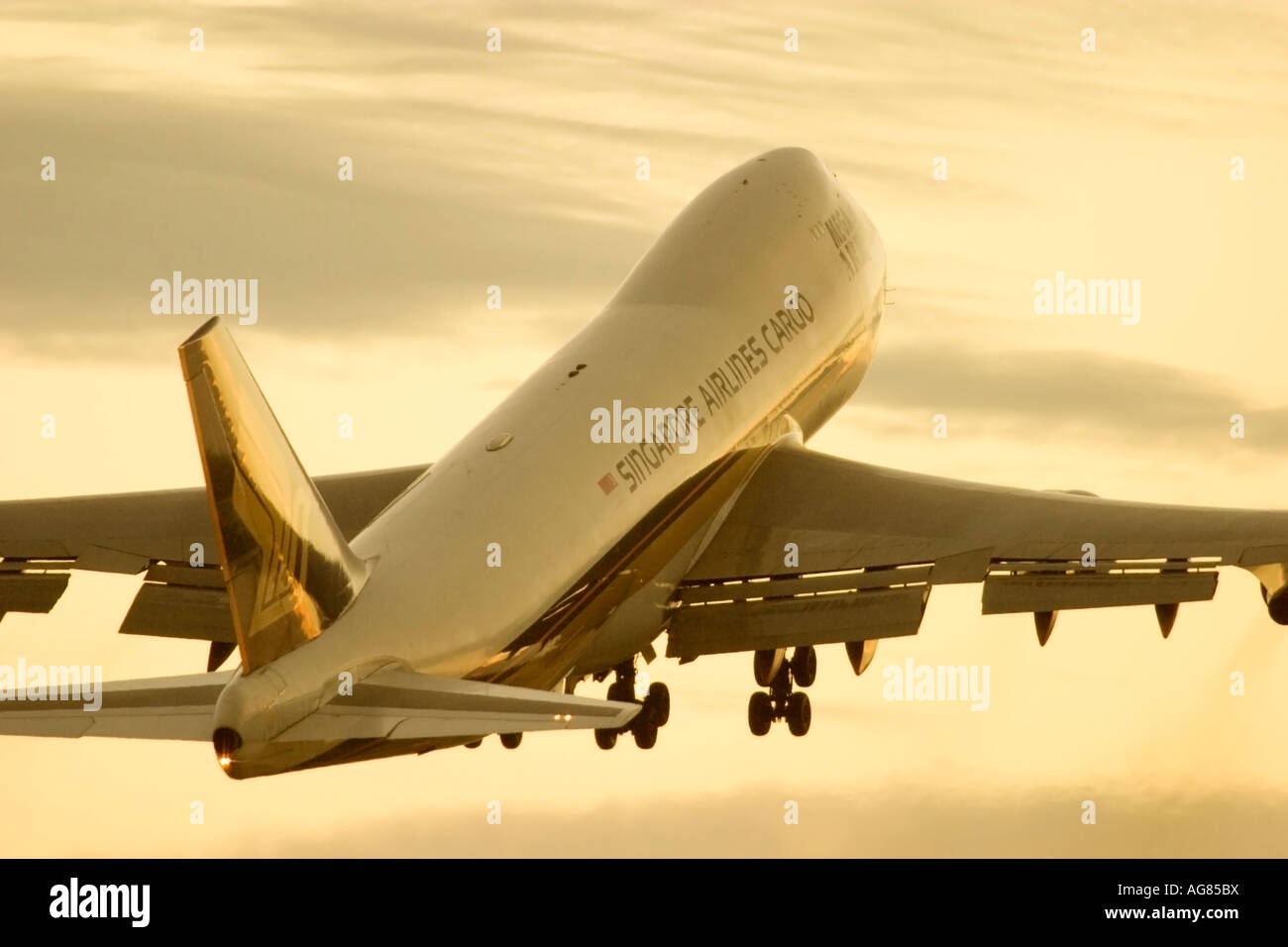 Cargo plane of Singapore Airlines Stock Photo