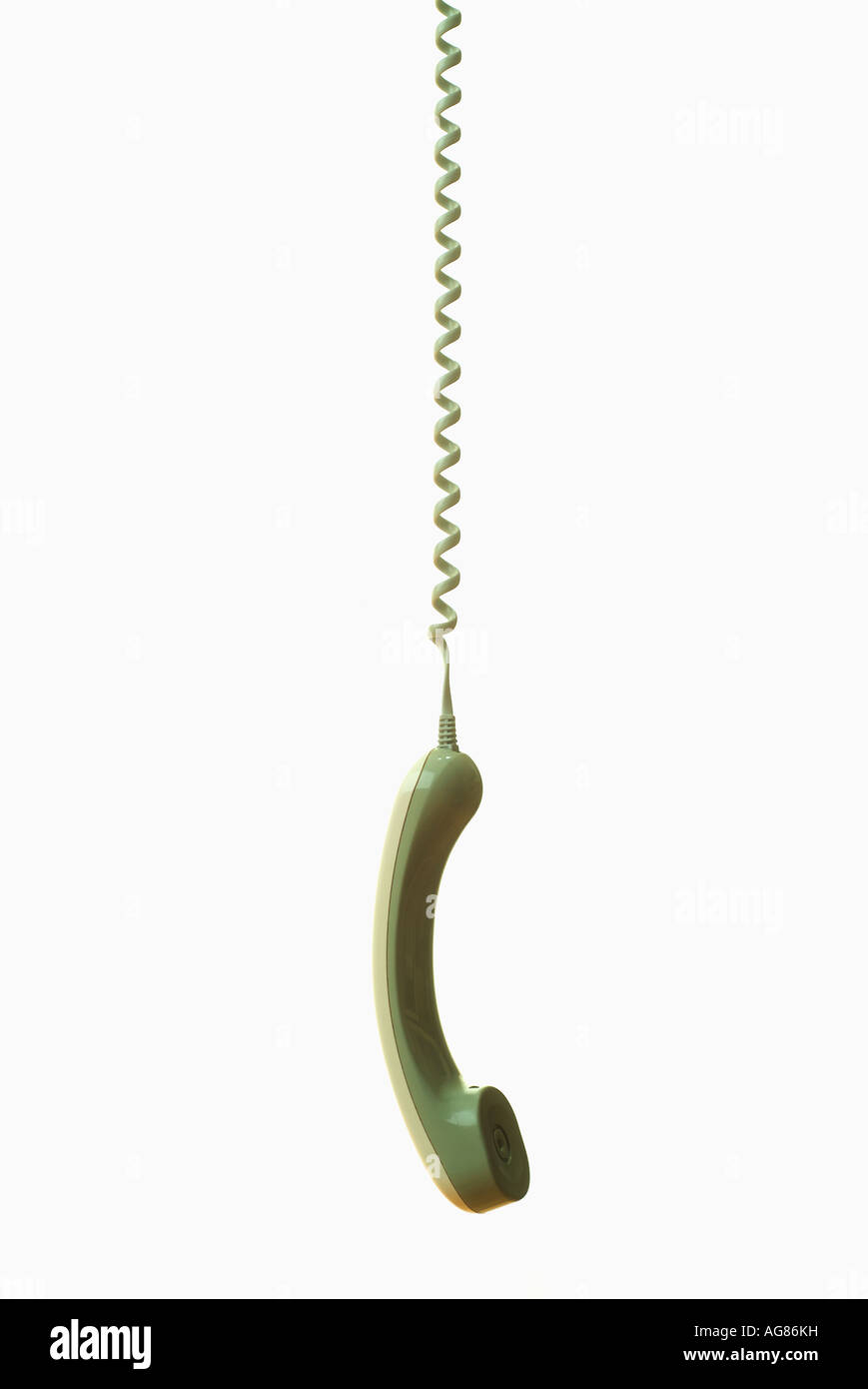 Phone hanging by cord Stock Photo