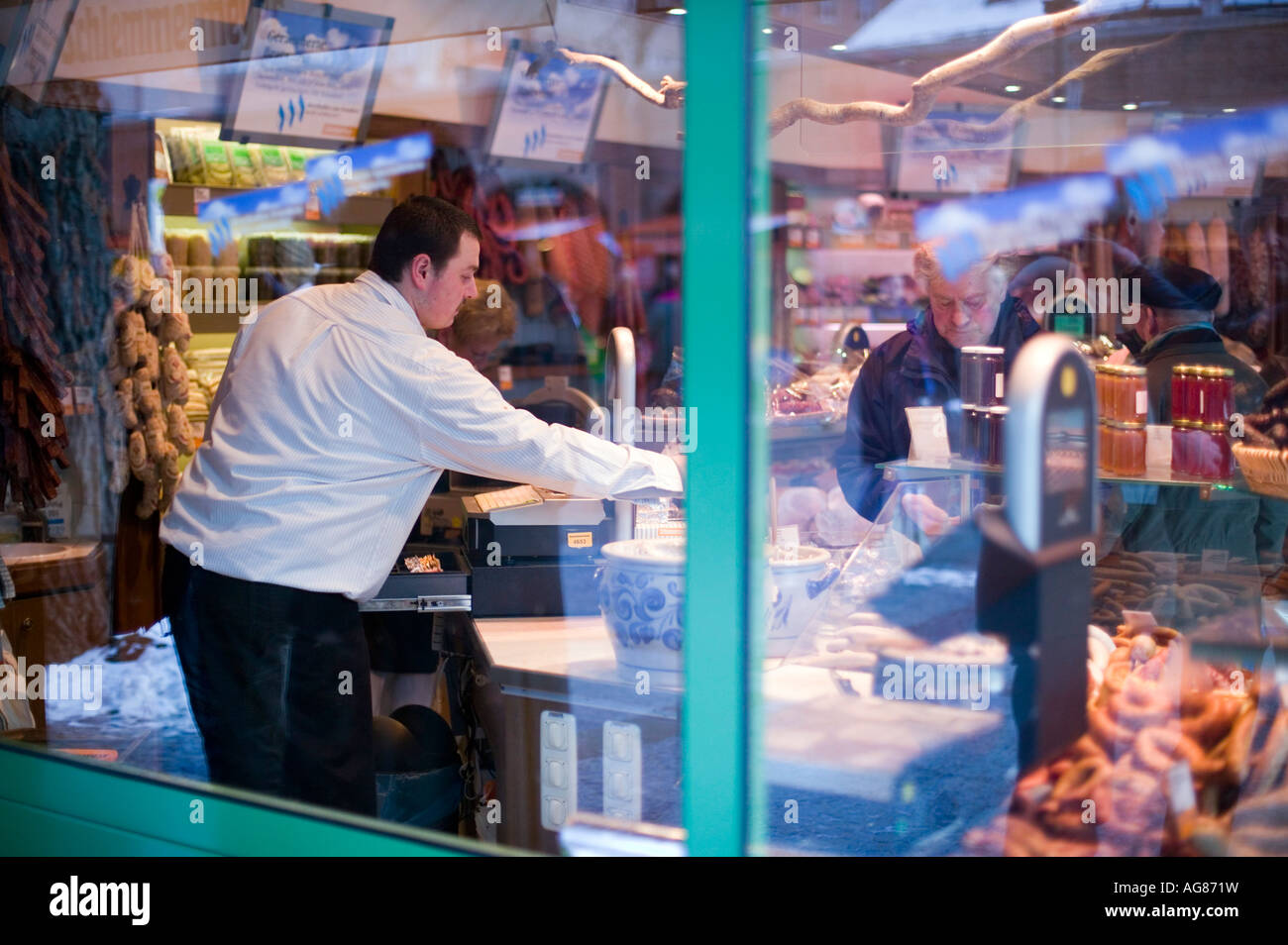 Sausage shop in Munich, Bavaria, Germany Stock Photo Alamy