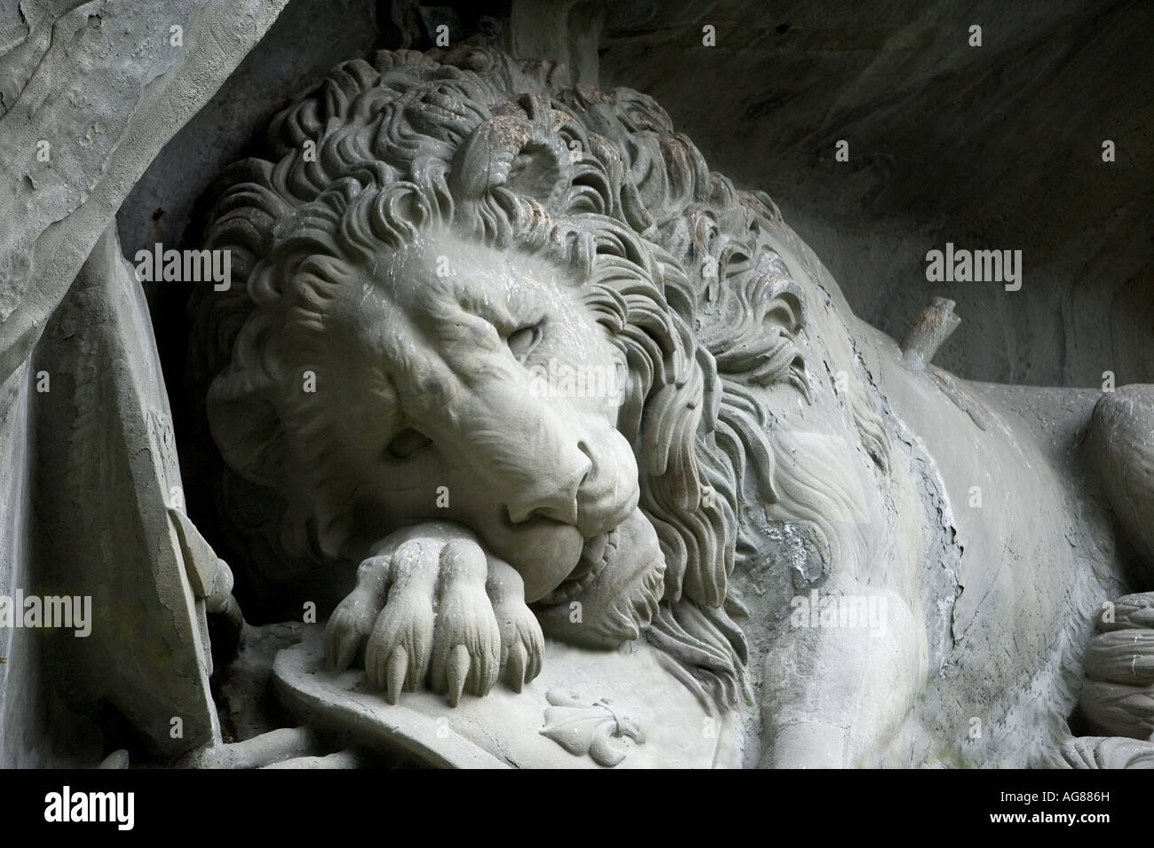 Dying lion, Lucerne, Switzerland Stock Photo