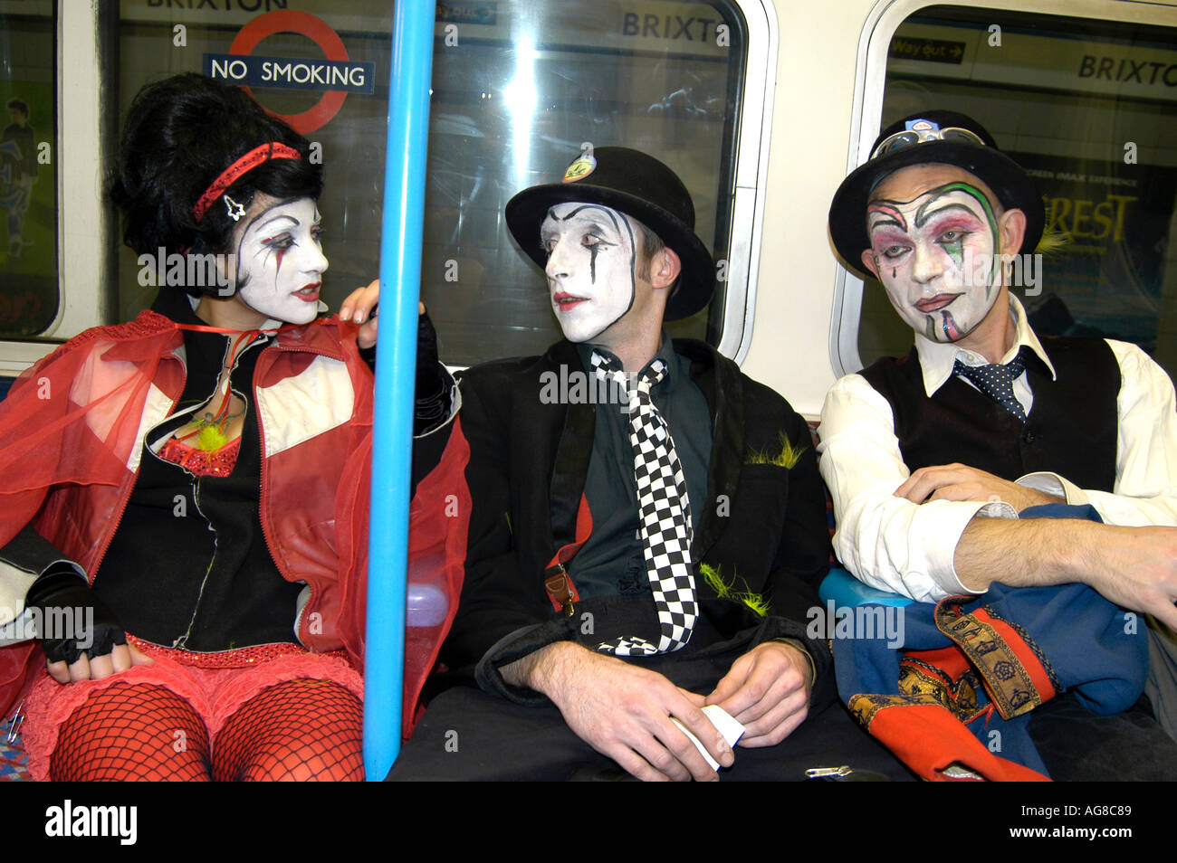 Fancy dress on the London Underground, UK Stock Photo Alamy