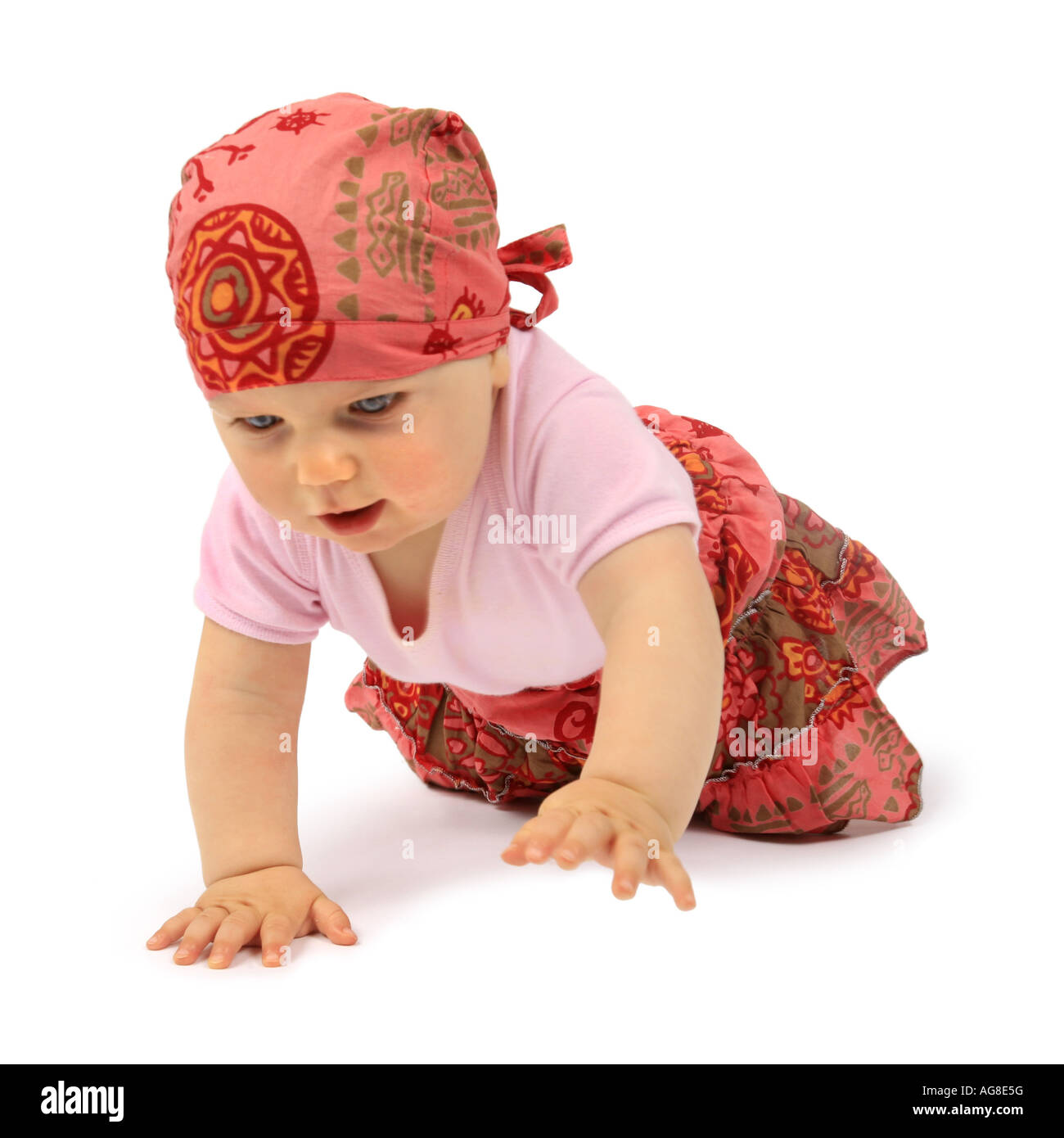 baby crawling Stock Photo