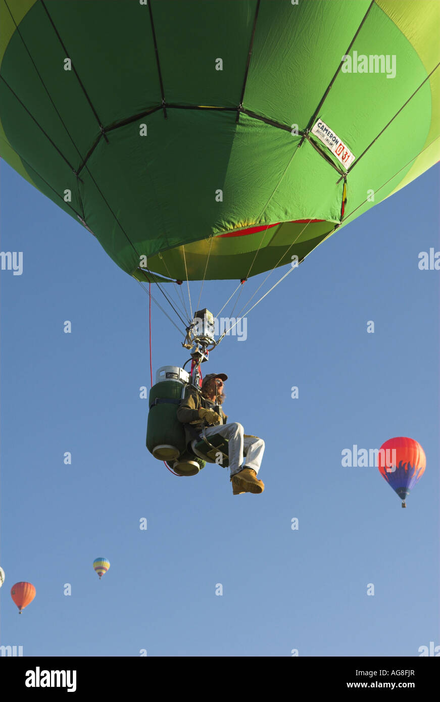 Single seater. Hot-air balloon at the Lorraine Air Mondial 2007, the biggest bolloon festival in the world, France, Lorraine, C Stock Photo