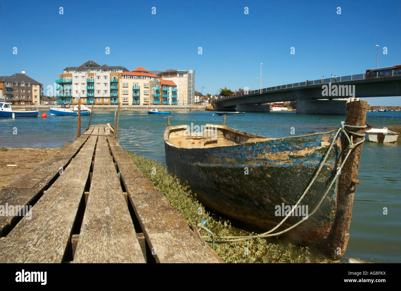 A view of Shoreham Ropetackle housing development from accross the