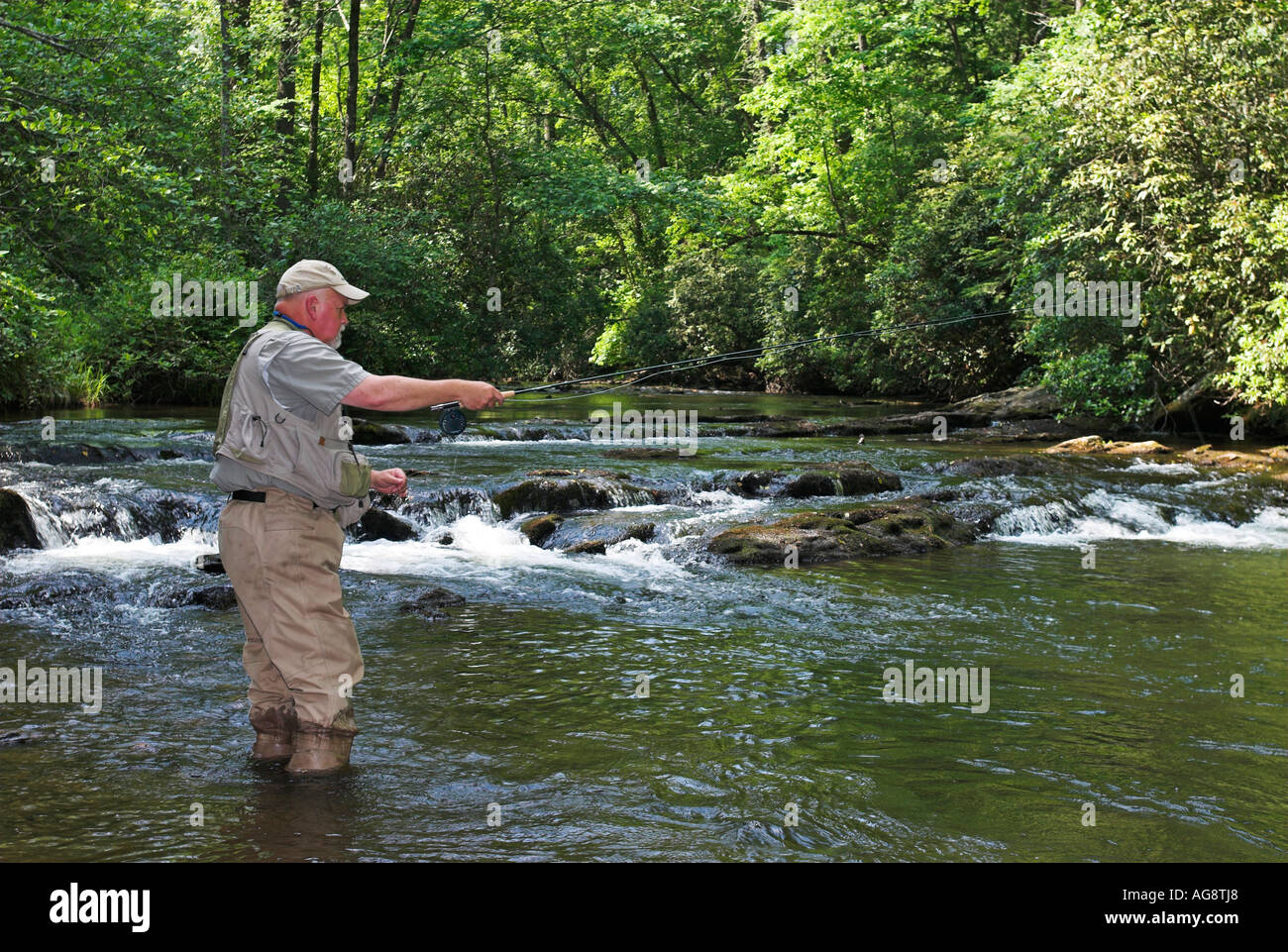 Fly fishing in northern USA Stock Photo Alamy