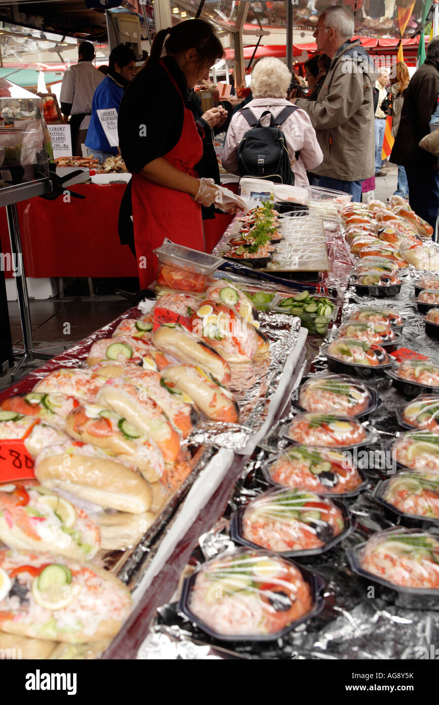 Fresh seafood at Bergen fish market, Bergen, Norway Stock