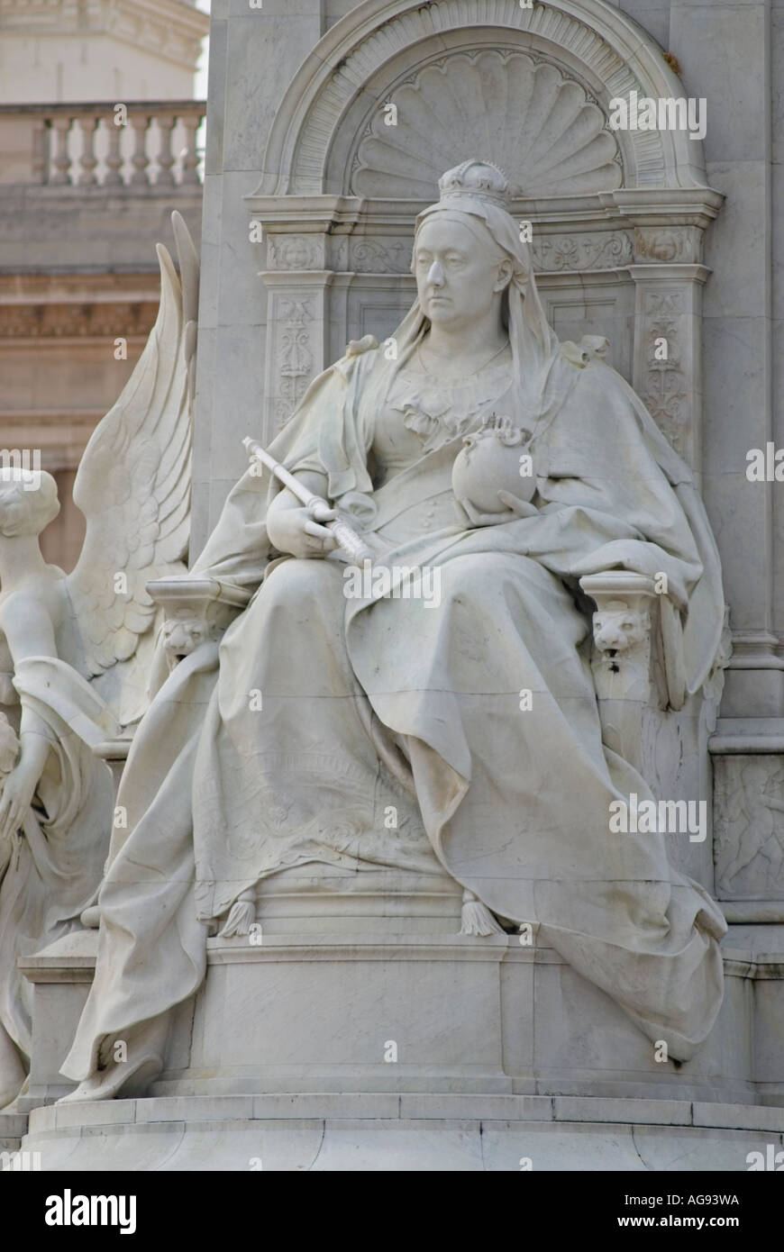 Statue of Queen Victoria in front of Buckingham Palace and facing the
