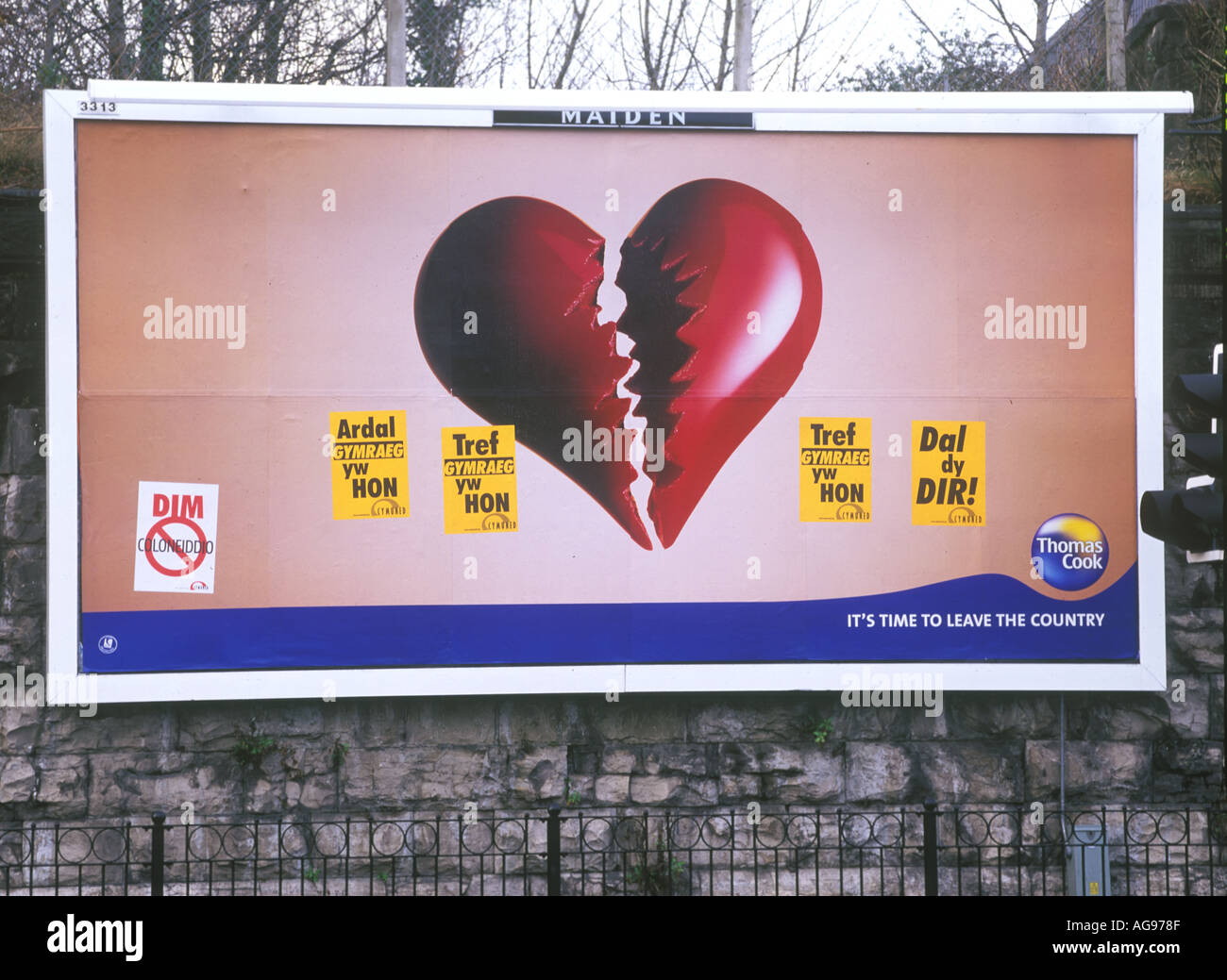 Racist Graffiti This is a Welsh Town in Welsh Denbigshire Clwyd Wales UK 46485MB3 Stock Photo