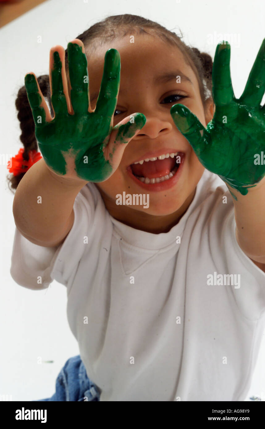 Fingerpaint hands hi-res stock photography and images - Alamy