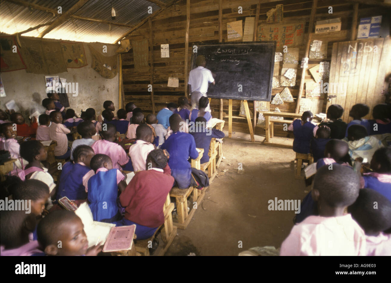 Children learning English language at a school in Nairobi the capital of Kenya  Stock Photo